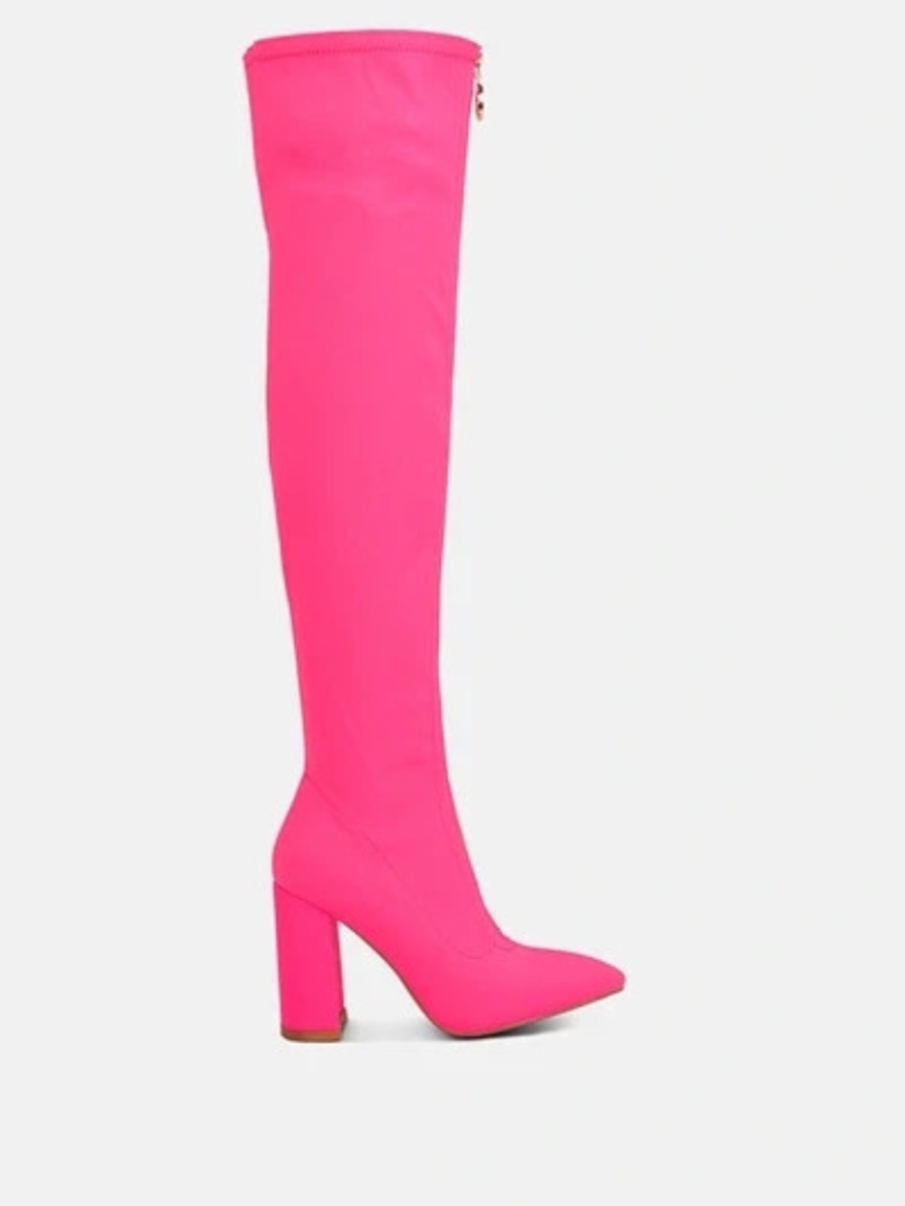Ronettes Knee High Stretch Long Boots In Pink